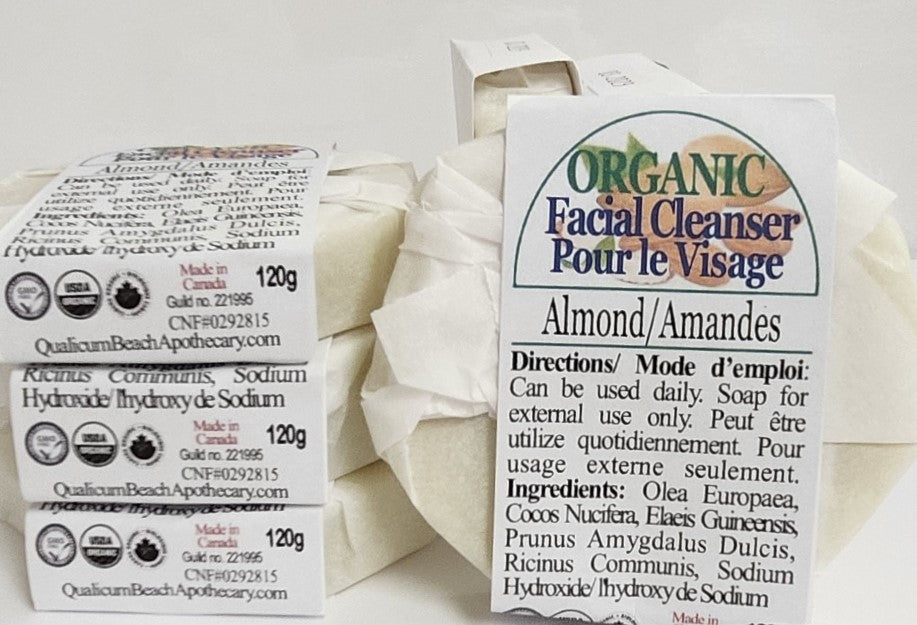 Organic Face Soap Bar-Almond Castile Face/Body 120ml