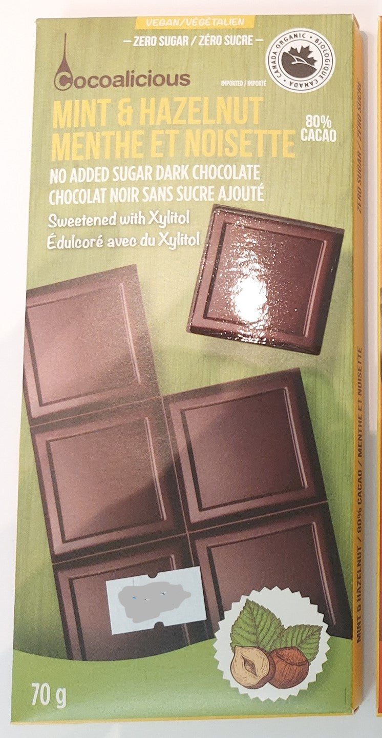 Ketopia Foods: Organic Chocoalicious Mint Hazelnut Bar (70g)