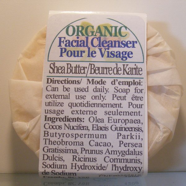 Organic Face Soap Bar-Shea Butter Face/Body 120ml
