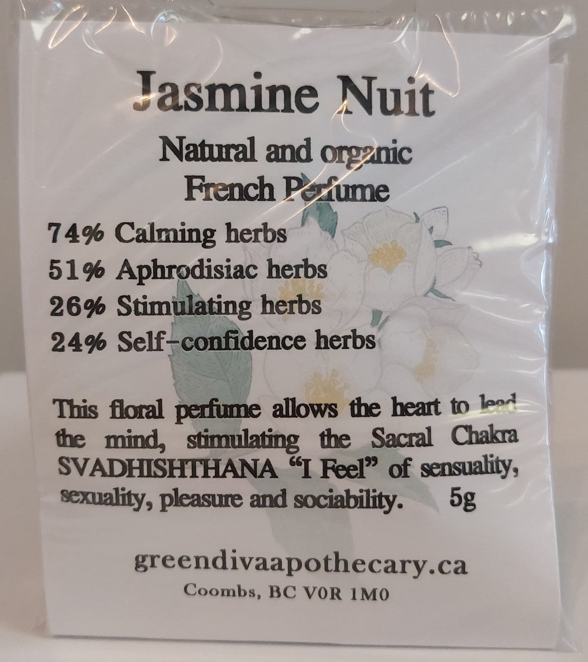 Organic Cosmetics/Perfumes: Jasmine Nuit (dark blue, roller-bottle) 4ml