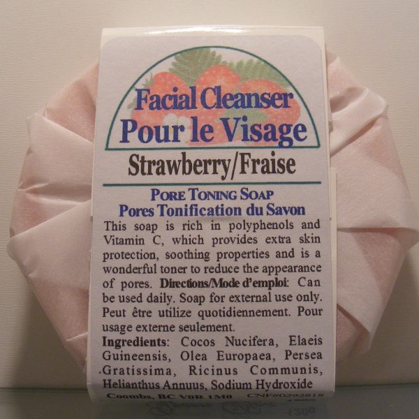 Organic Face Soap Bar-Strawberry Face/Body 120ml